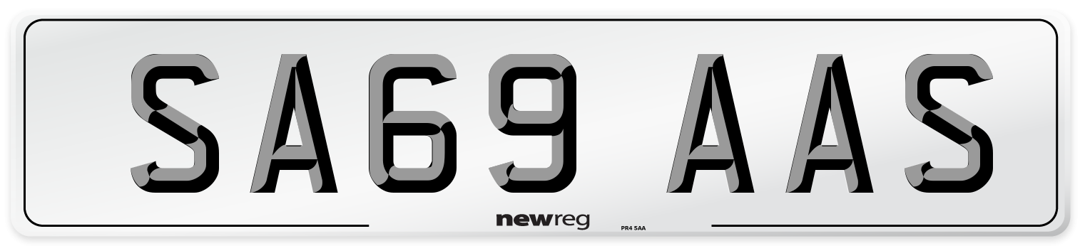 SA69 AAS Number Plate from New Reg
